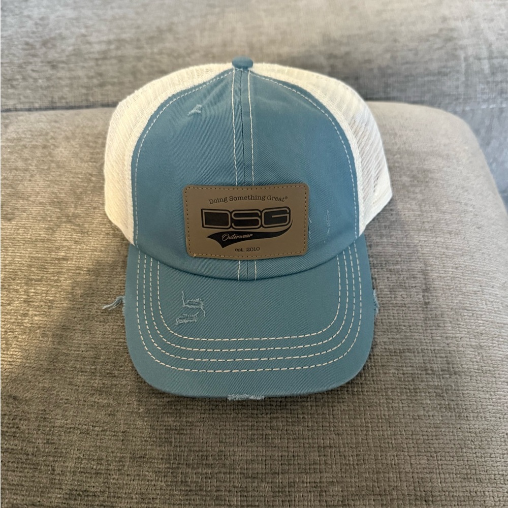 DSG Sky Blue and White Ponytail Cap